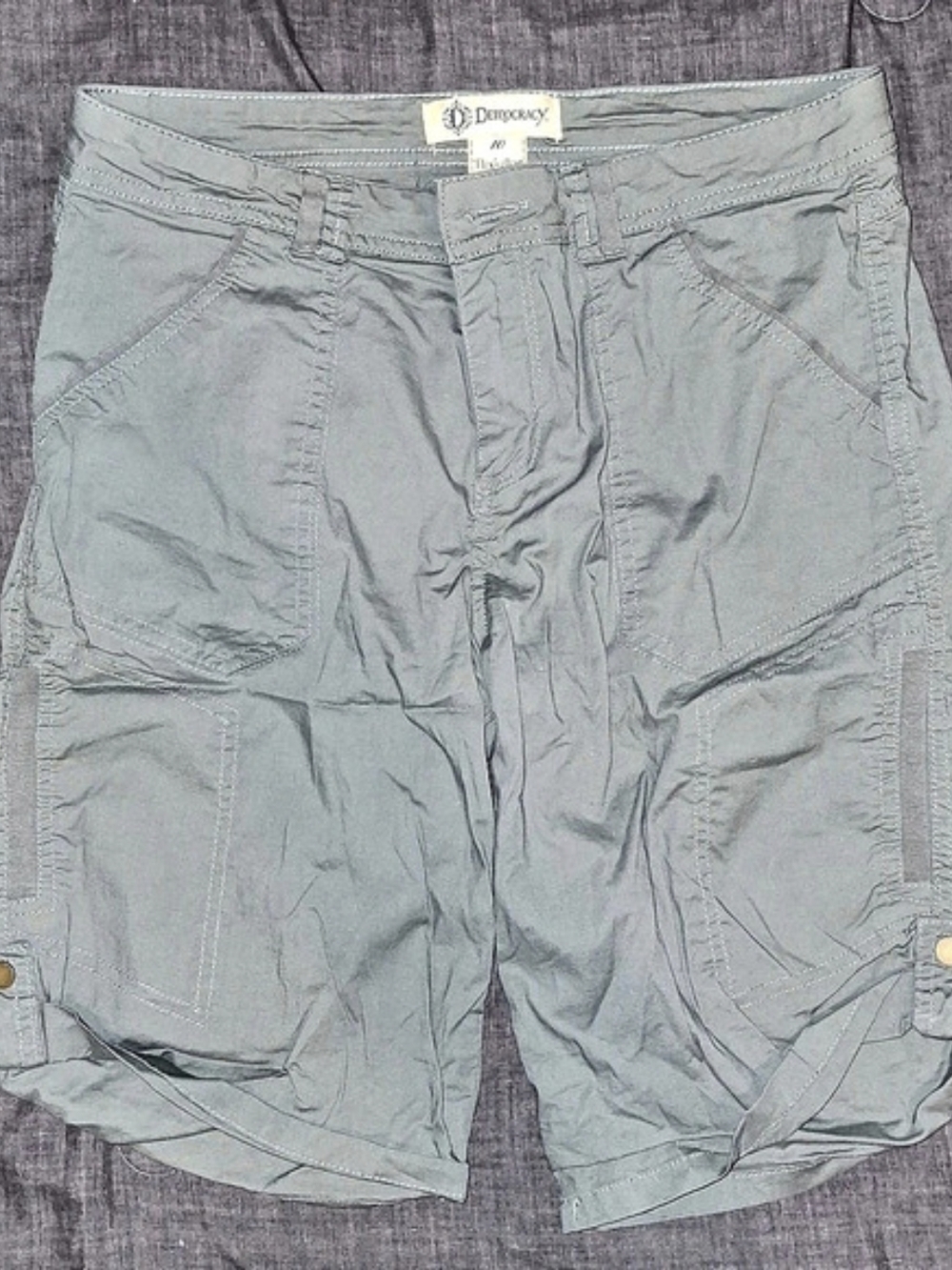 Democracy "Ab"solution Skyrise Double Button Patch Pocket Cargo Shorts Cargo
